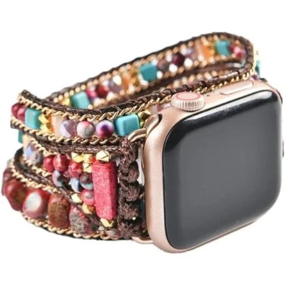 NEW Boho Beaded Stretchy Apple Watch Band
